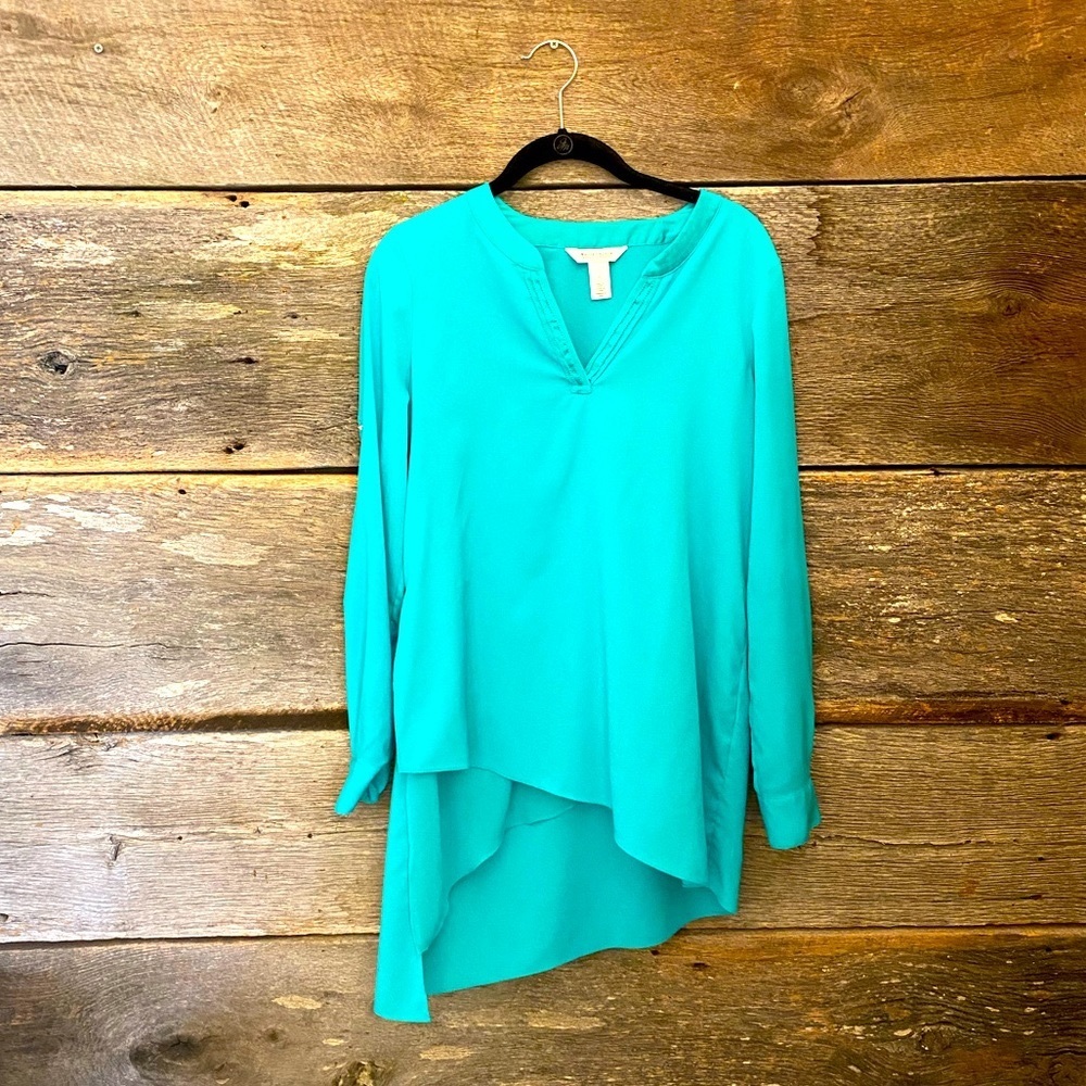 Teal high low White House Black Market tunic